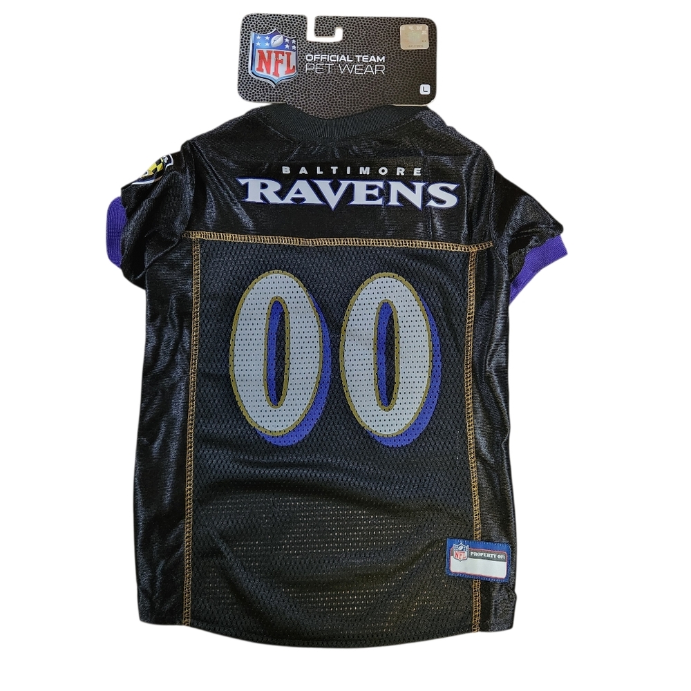 Baltimore Ravens Pet Jersey Size Large Black Mesh NFL Football Dog Pets Sports